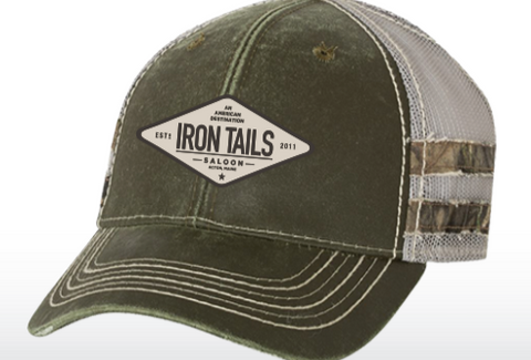 Mossy Oak Mesh Back Cap w/ Leather Diamond Patch